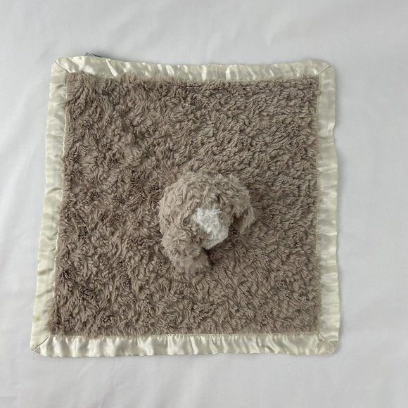 Mary Meyer Brown Puppy Dog Lovey 13" Baby Security Blanket Satin Trim & Back - Picture 3 of 6
